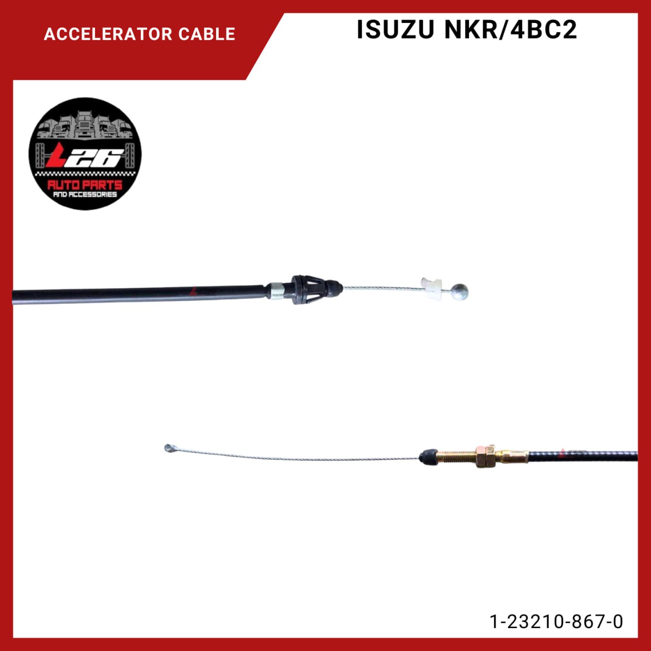 Isuzu NKR 4BC2 Accelerator Cable 1-23210-867-0 91" GSK BRAND | Shopee