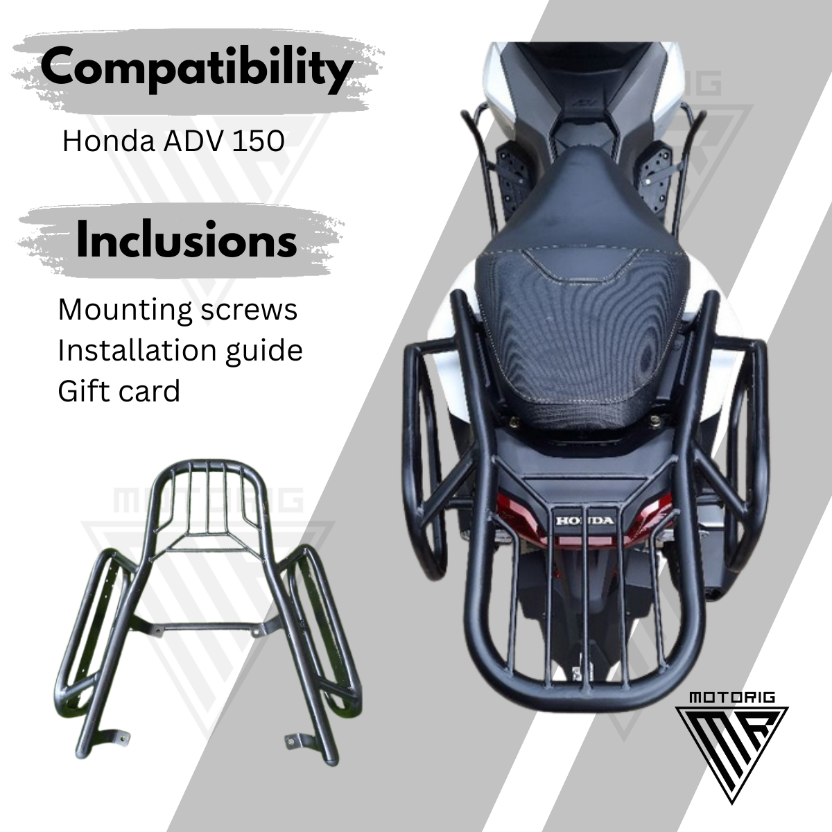 HONDA ADV 150 - MotoRig Top Box with Side Bracket Heavy Duty from ...