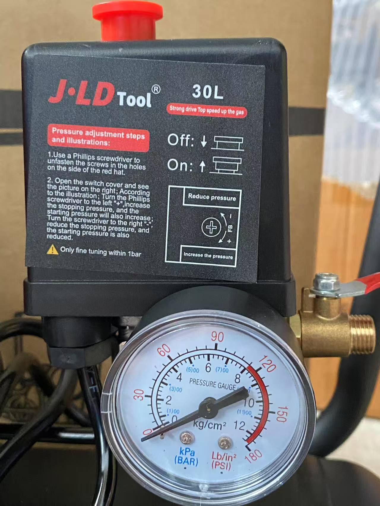 JLD Air Compressor 30L Portable Oil-Free Machine 1100w Heavy Duty 0 ...