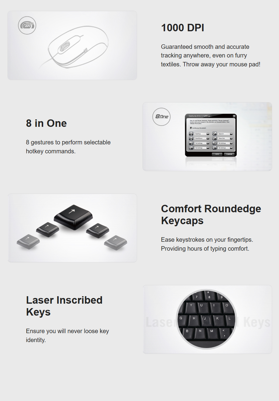 A4Tech KRS-8572 Wired USB Keyboard and Mouse Combo Kit, Full Size ...
