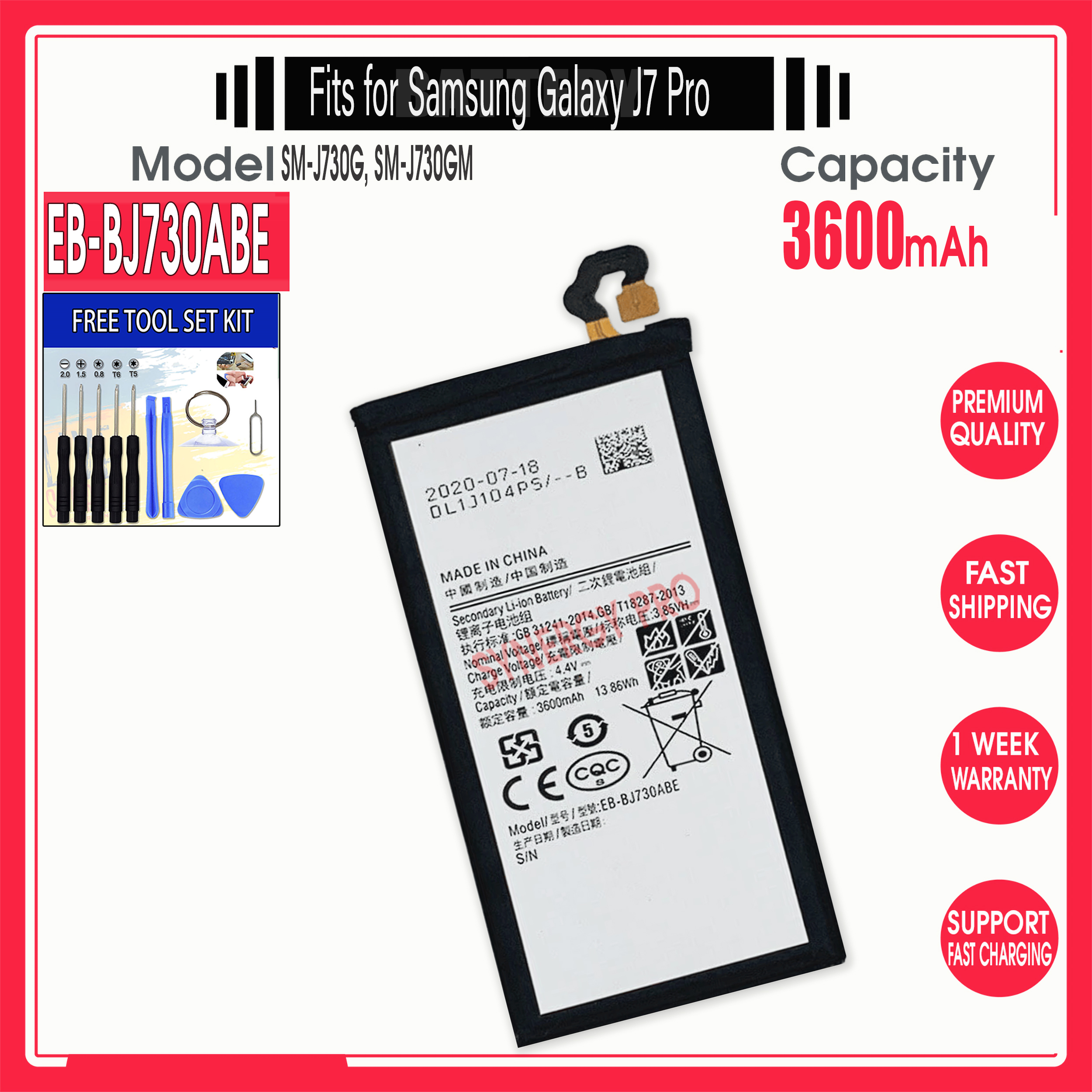 EBBJ730ABE BATTERY FOR SAMSUNG GALAXY J7 PRO BATTERY MODEL EBBJ730ABE