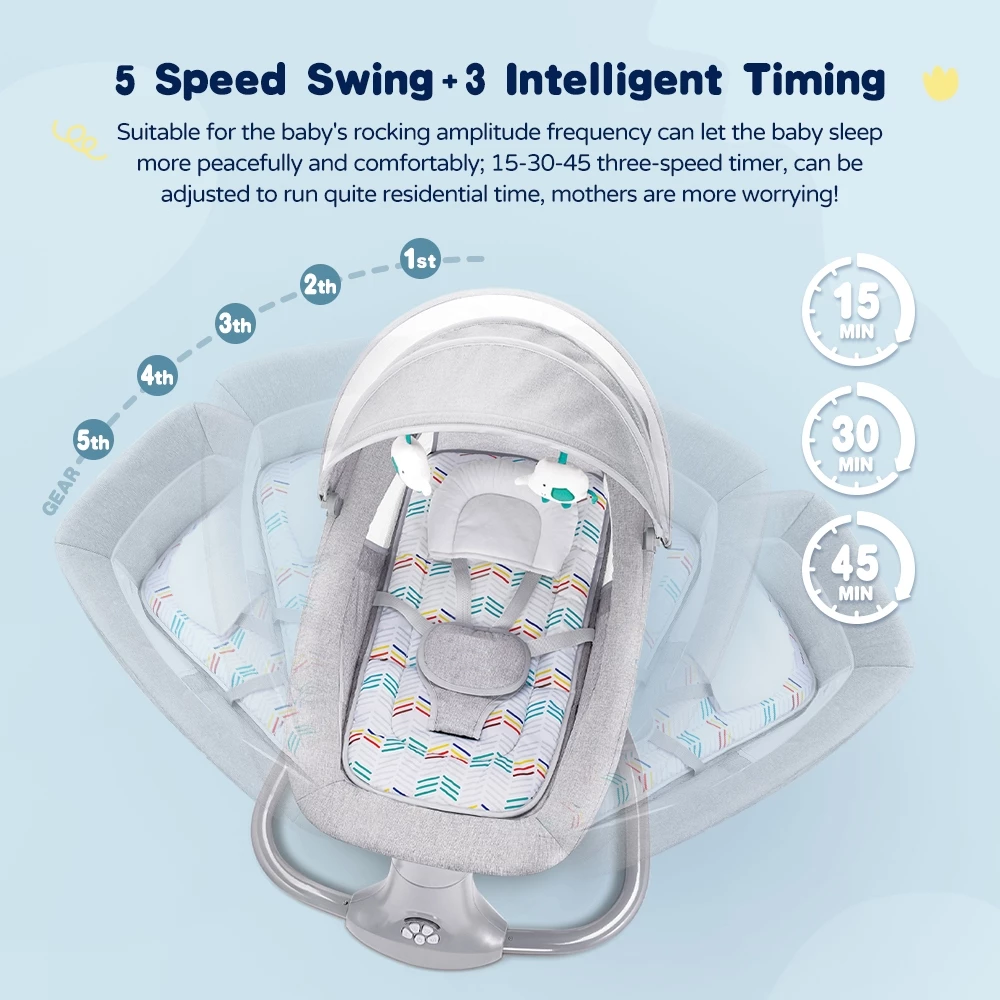 COD Electric Rocking Chair For Baby Swing Rocker Cradle Adjustable ...