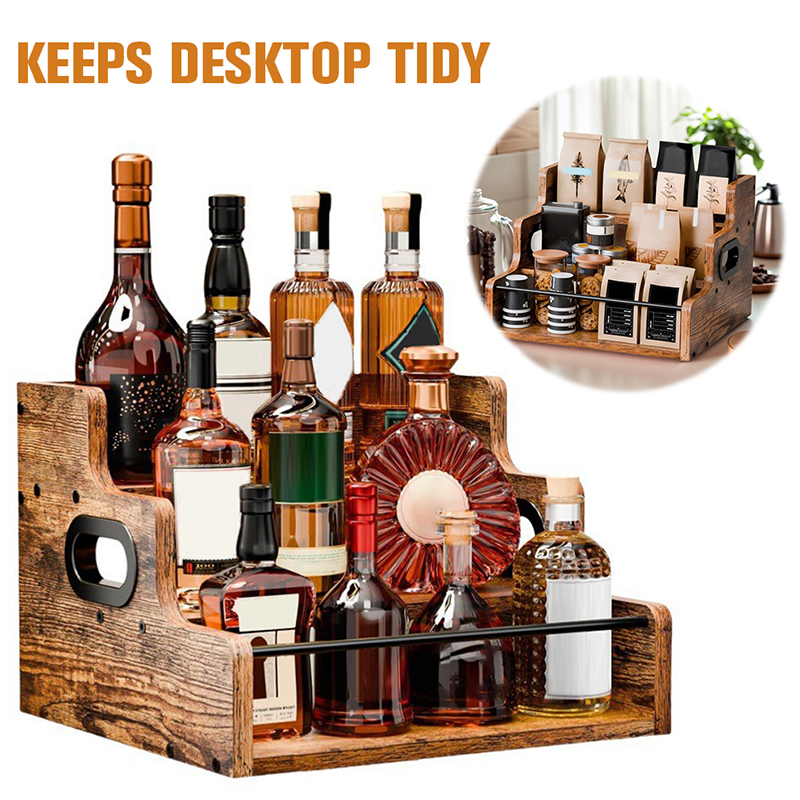 3 Layers Coffee Syrup Rack Organizer Spice Rack Pump Rack Wine Storage ...