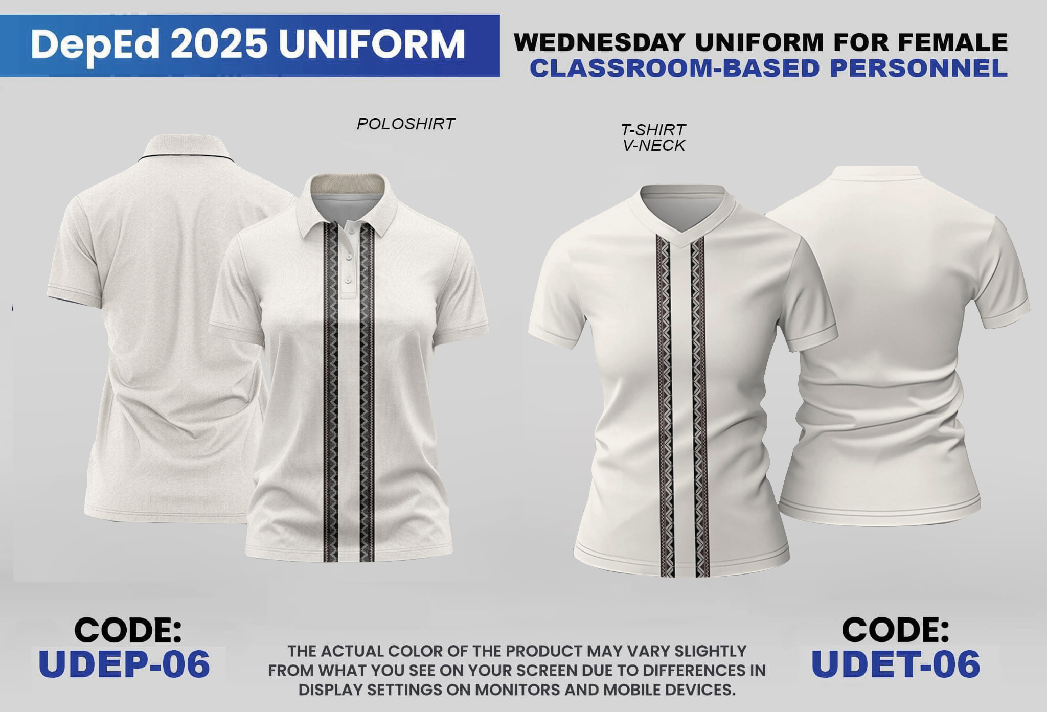 Deped Uniform Tuesday & Thursday Uniform Classroom-Based Personnel V ...