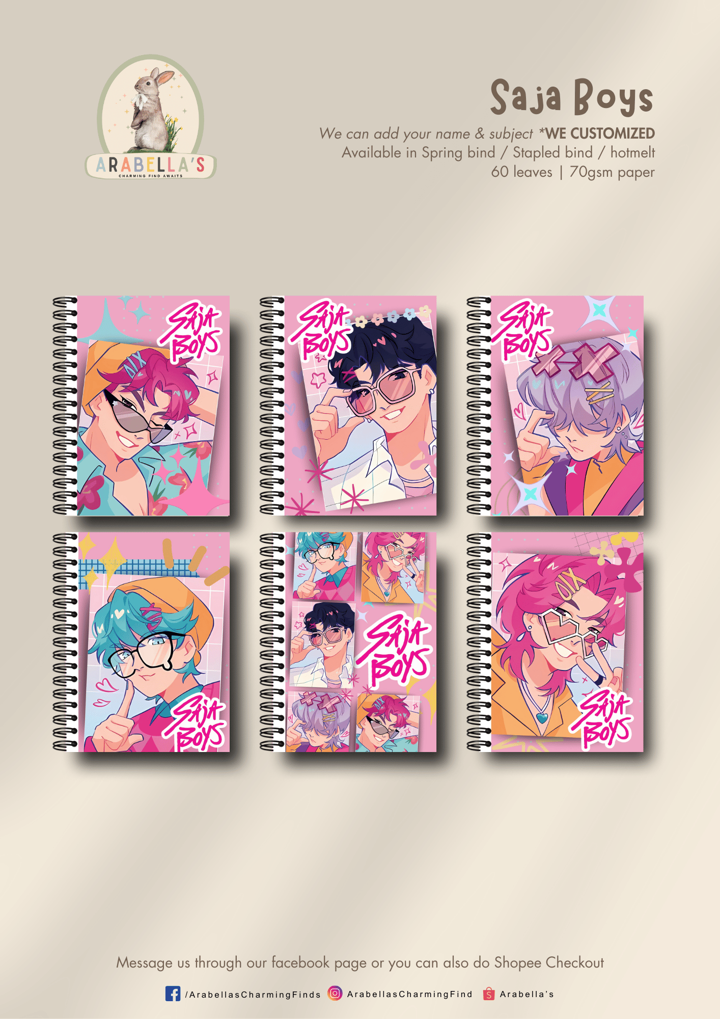 Saja Boys Notebook A5 – 60 Pages | SPRING Writing or Composition ...