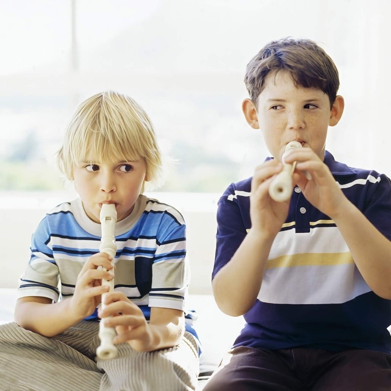 8 Hole Long Flute Student Practice White Soprano Recorder Instrument ...