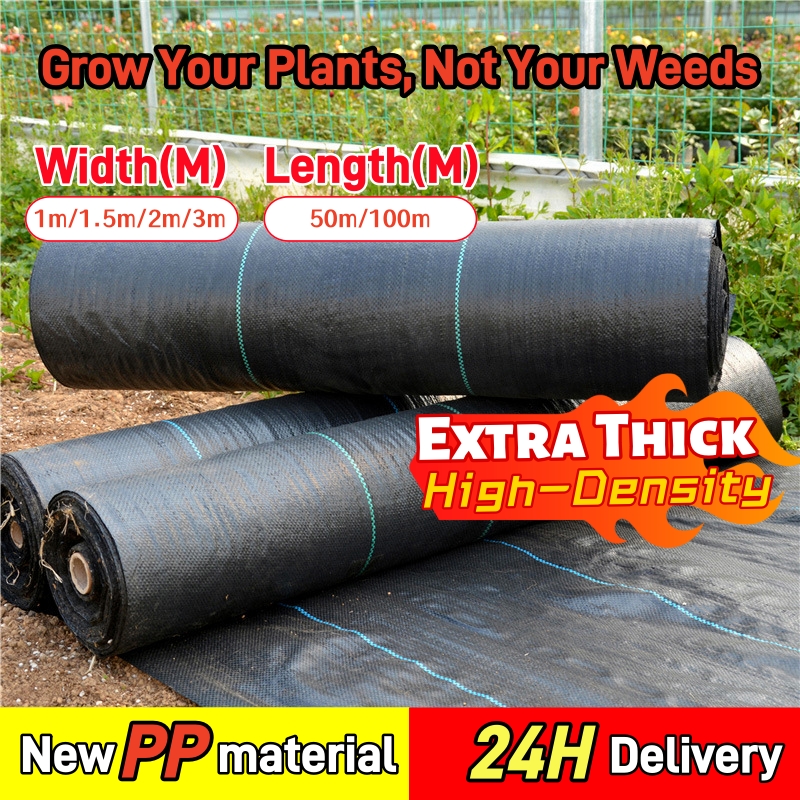 1M2M3M Weed Control Barrier Fabric Weeding Cloth Black Degradable Film ...