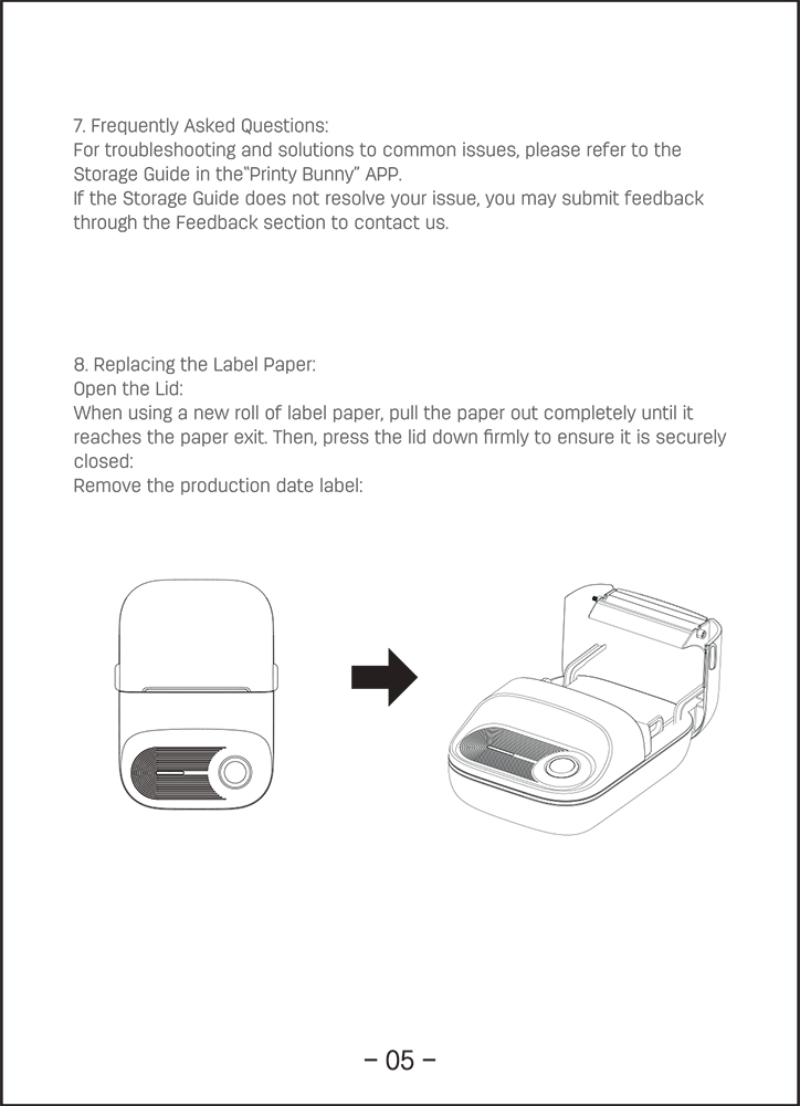 Deli Vusign 2000mAh Mini Portable Label Printer Home Name Sticker Label ...