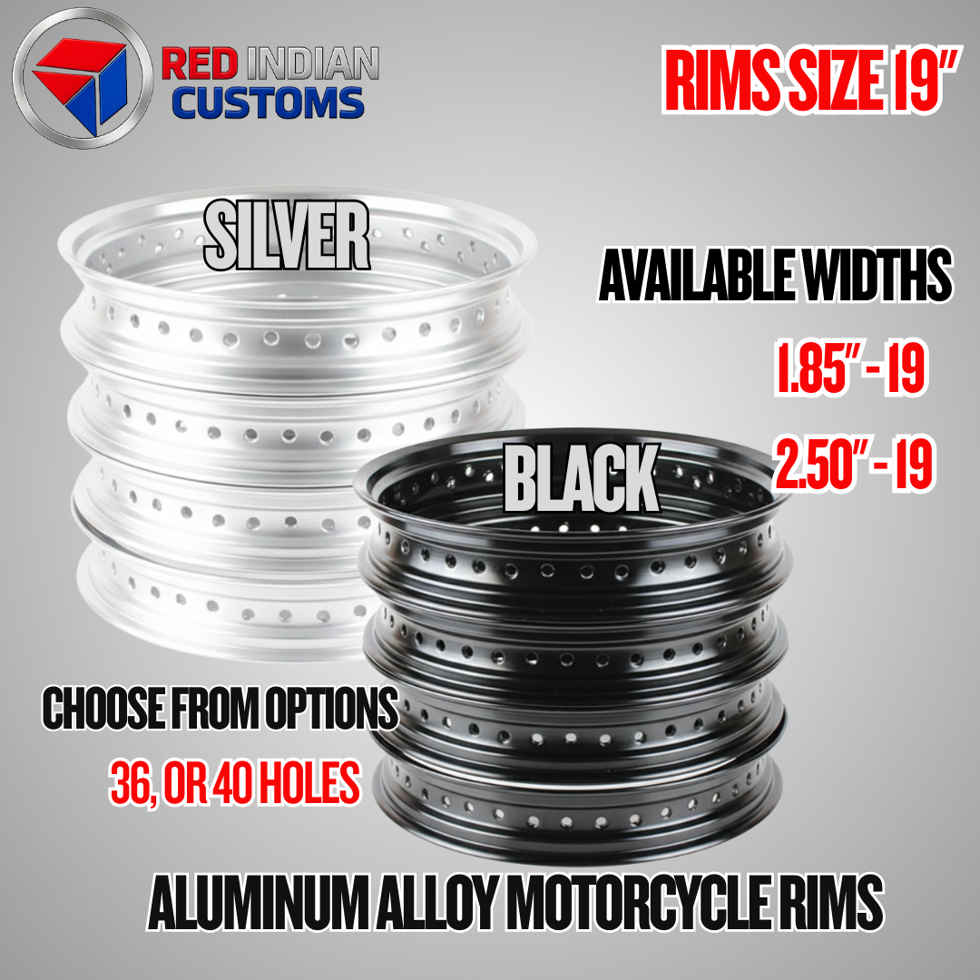 Aluminum Alloy Motorcycle Rims 19 Width -1.85 2.50 Black & Silver 36 ...