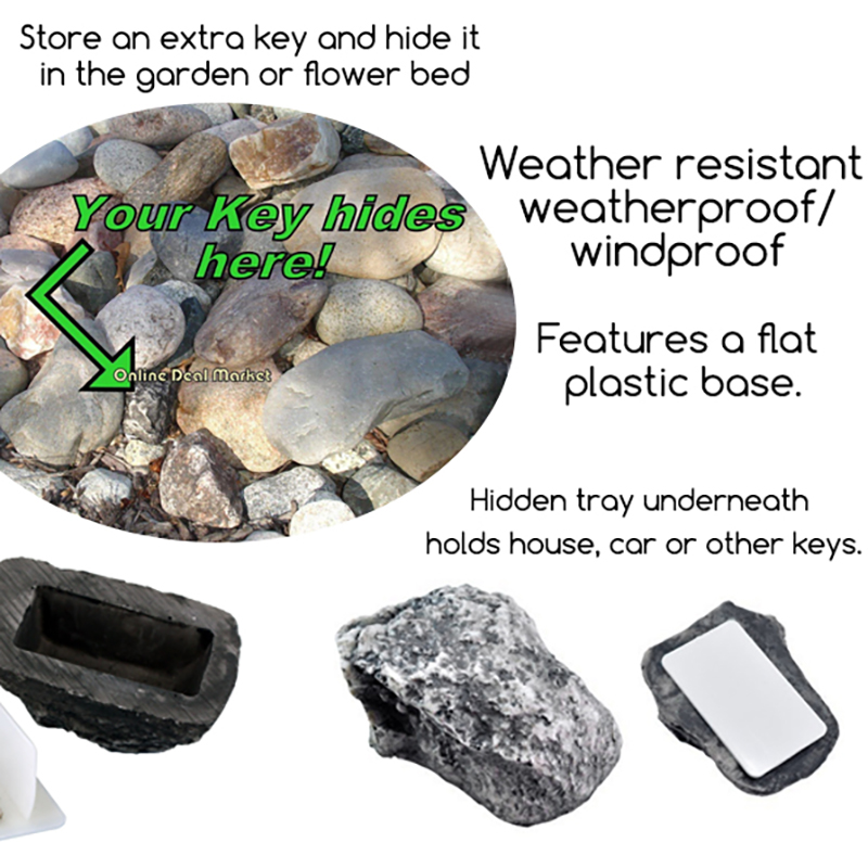 Outdoor Fake Rock Key Holder Box Spare Key Security Safe Storage Hiden ...