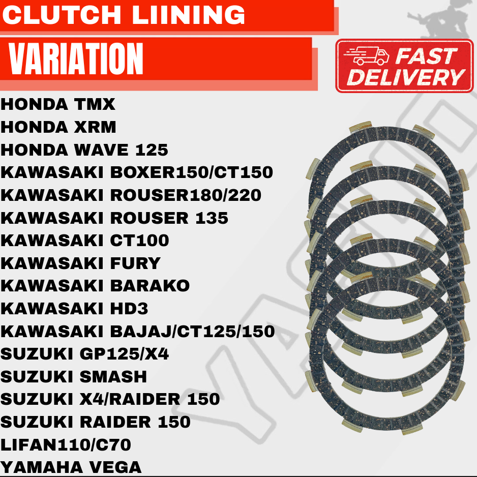 Motorcycle Clutch Lining Set – Compatible with Honda, Kawasaki, Suzuki ...