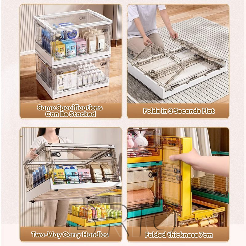 BRIO Foldable Storage Box Organizer Transparent Collapsible Storage Box ...