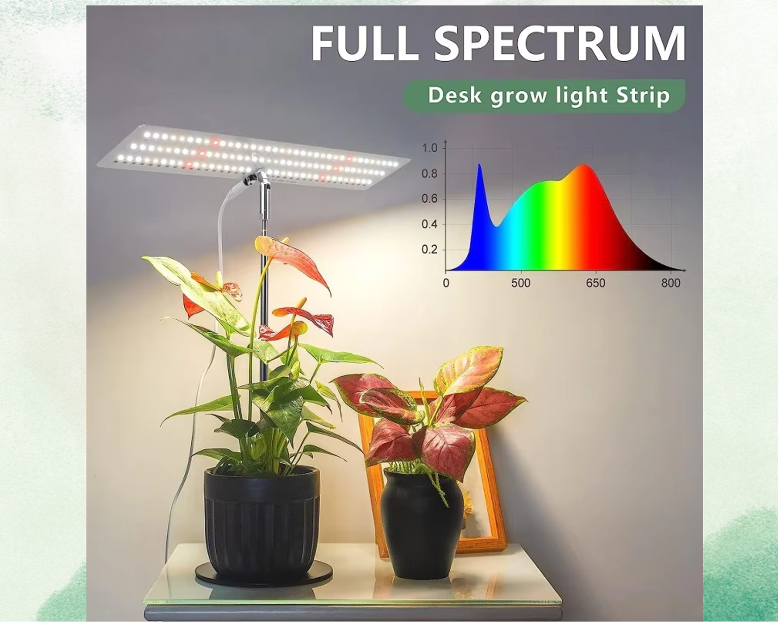 Hydroponic Grow Light Adjustable Desktop LED Full Spectrum Plant Growth ...