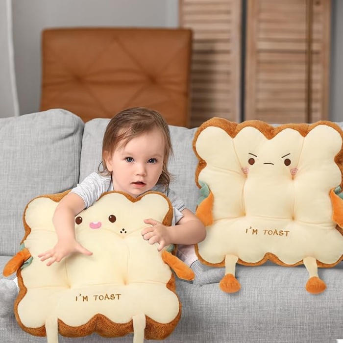 Bread Toast Pillow Office Chair Cushion for Desk Seat Back Comfort Sofa ...