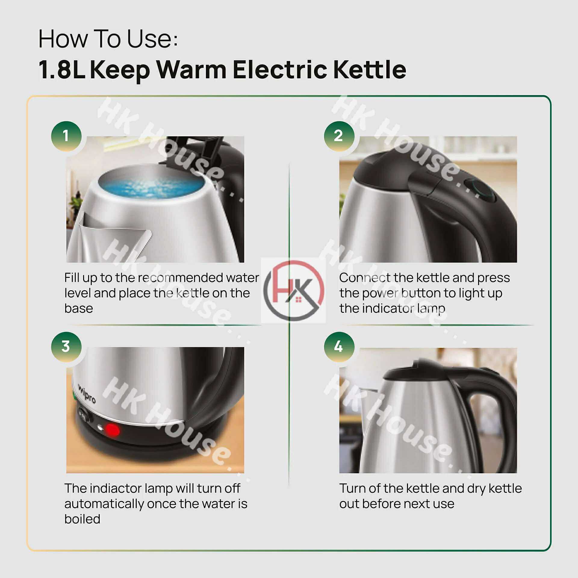 MICROMATIC Electric Kettle 1.8L (Blue/Mocha) MCK-1840 | Shopee Philippines
