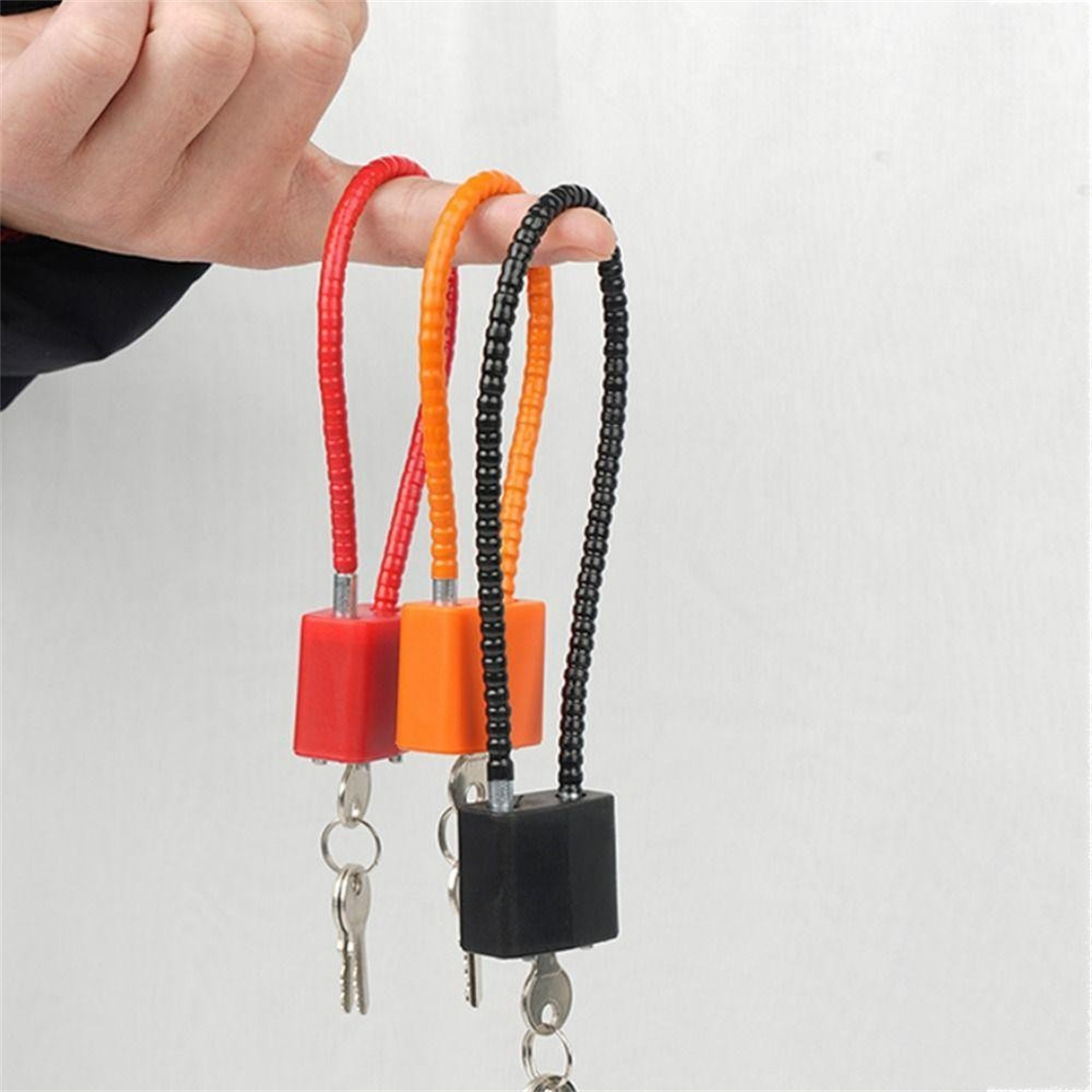 Steel Cable Anti Theft Padlock Long Shackle Wire Rope Lock For Cabinets ...