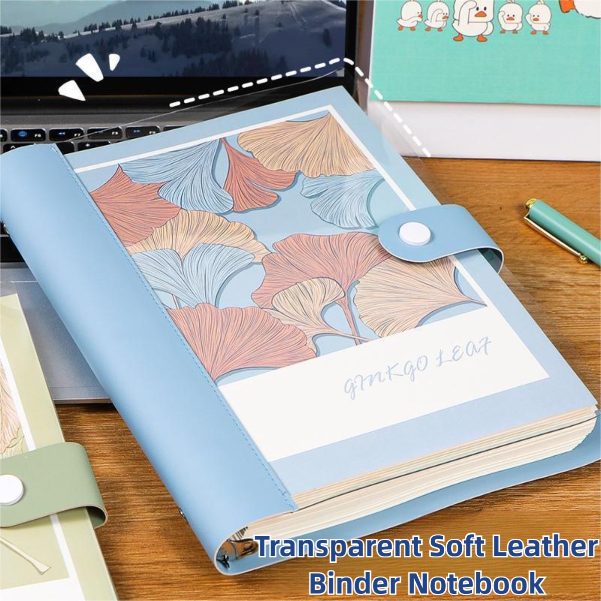 A5/B5 Leather Binder Notebook Loose Leaf Notepad Transparent Waterproof ...