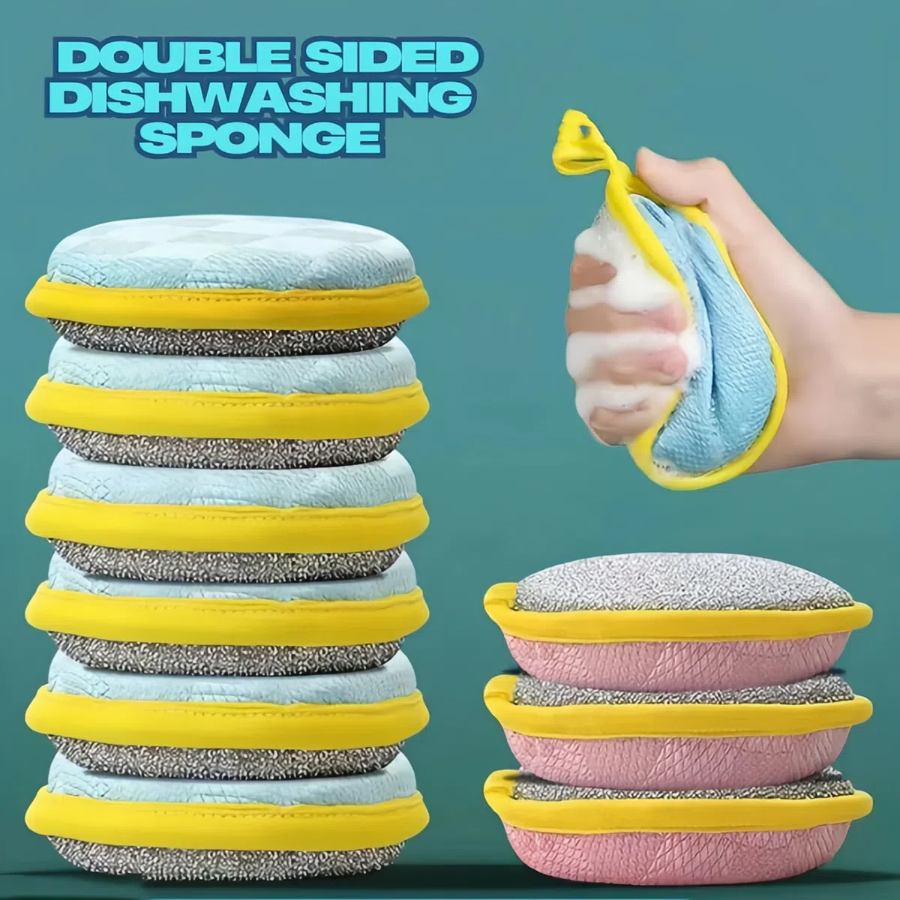 CQW Double-Side Dishwashing Sponges Kitchen Tableware Dish Washing ...