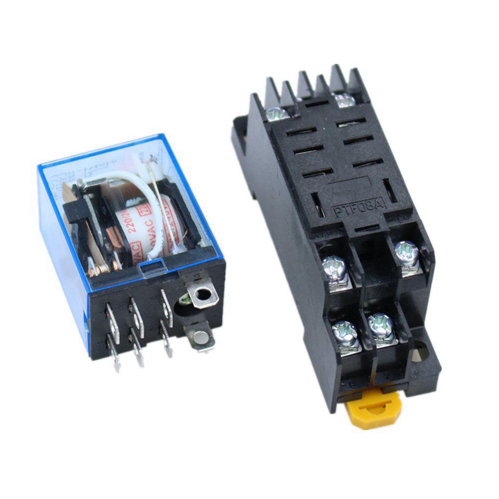 Electromagnetic Power Relay General Purpose Mini Relays w Socket Base ...