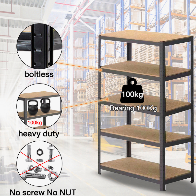 Metal Rack Adjustable Boltless 6/5/4 Tier Heavy-Duty Steel Rack Anti ...