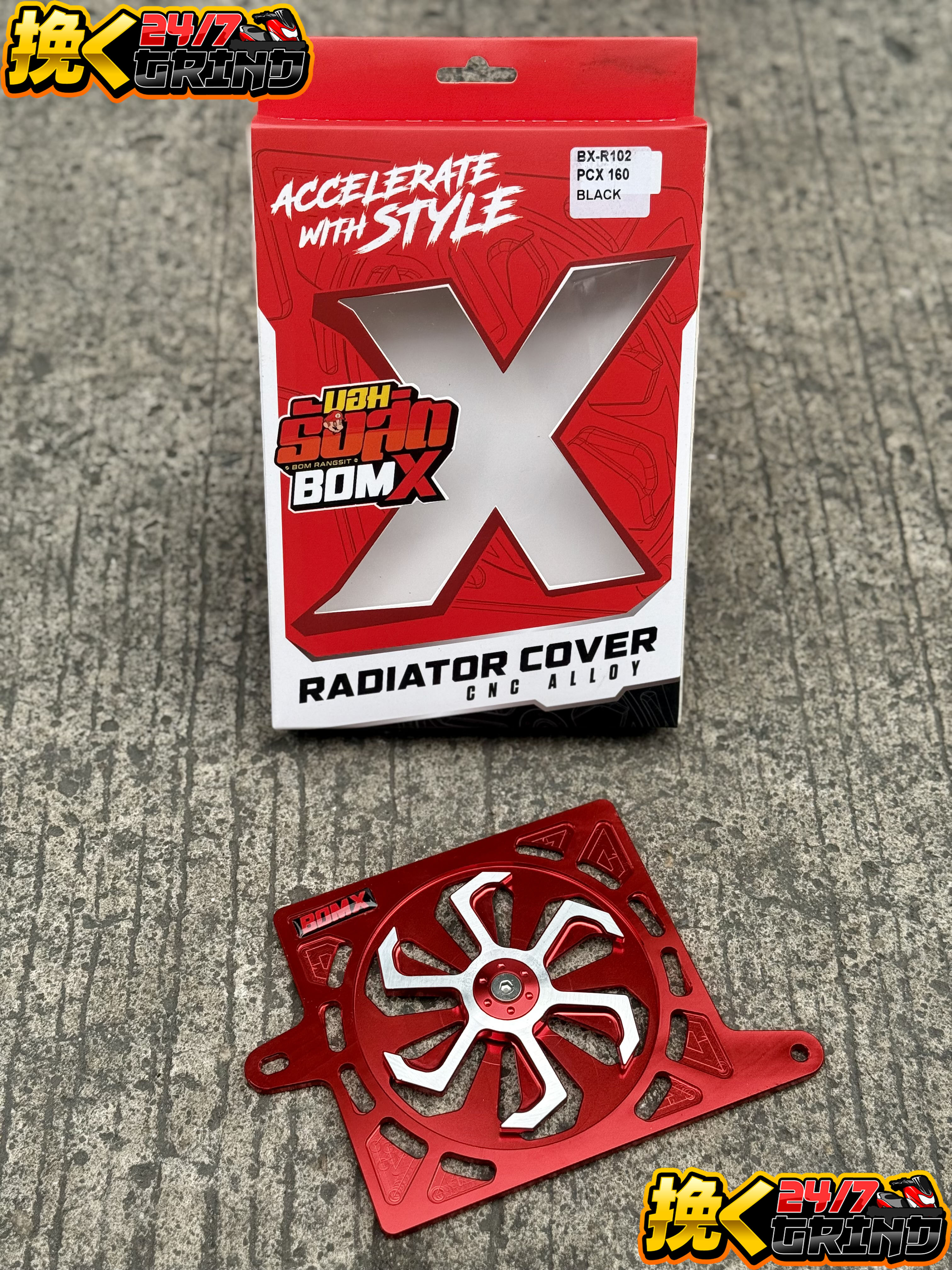 RADIATOR COVER BOMX CNC Alloy SPINNER For PCX160 (BX-R102) | Shopee ...