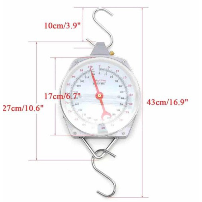 200kg Hanging Hook Scale – Digital and Pointer Spring Balance Weighing ...