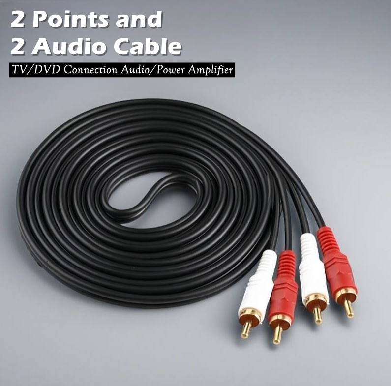 2RCA Male to 2RCA Male Audio Video Extend AV Cable for Computer DVD CD ...