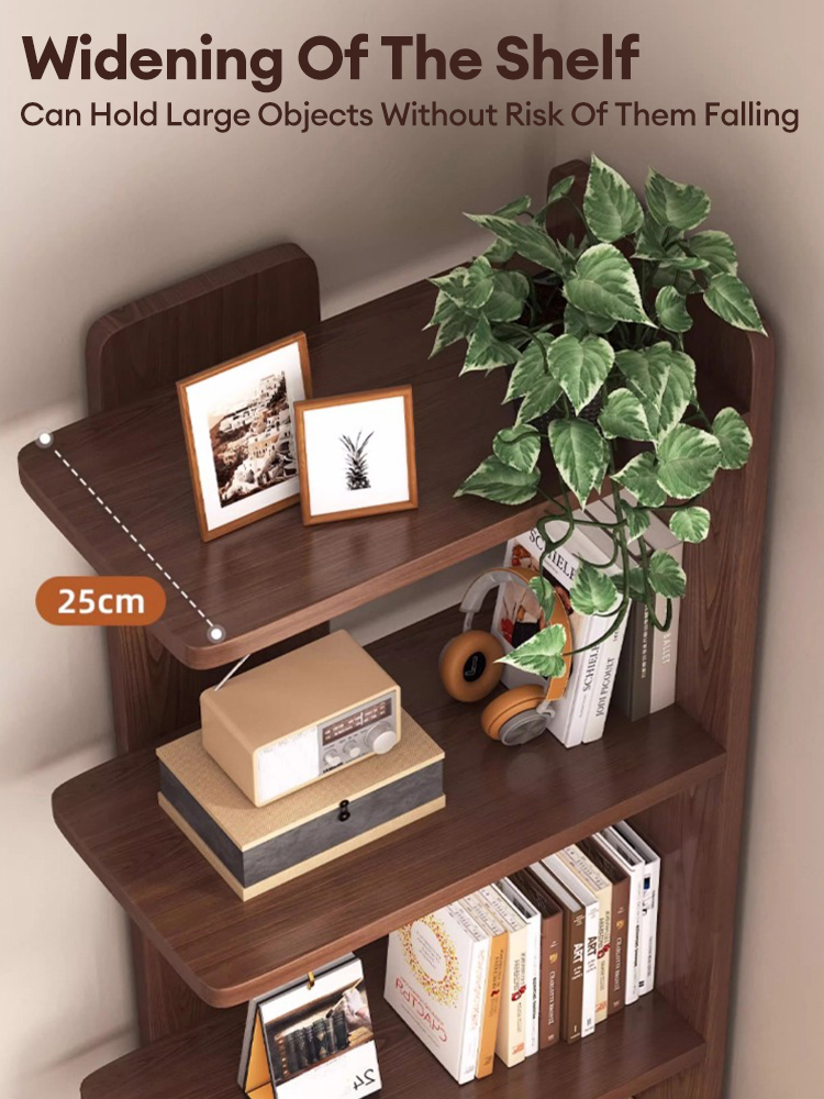 【3 Color】Wooden Book Shelf Corner Book Rack Multi-Layer Corner Storage ...