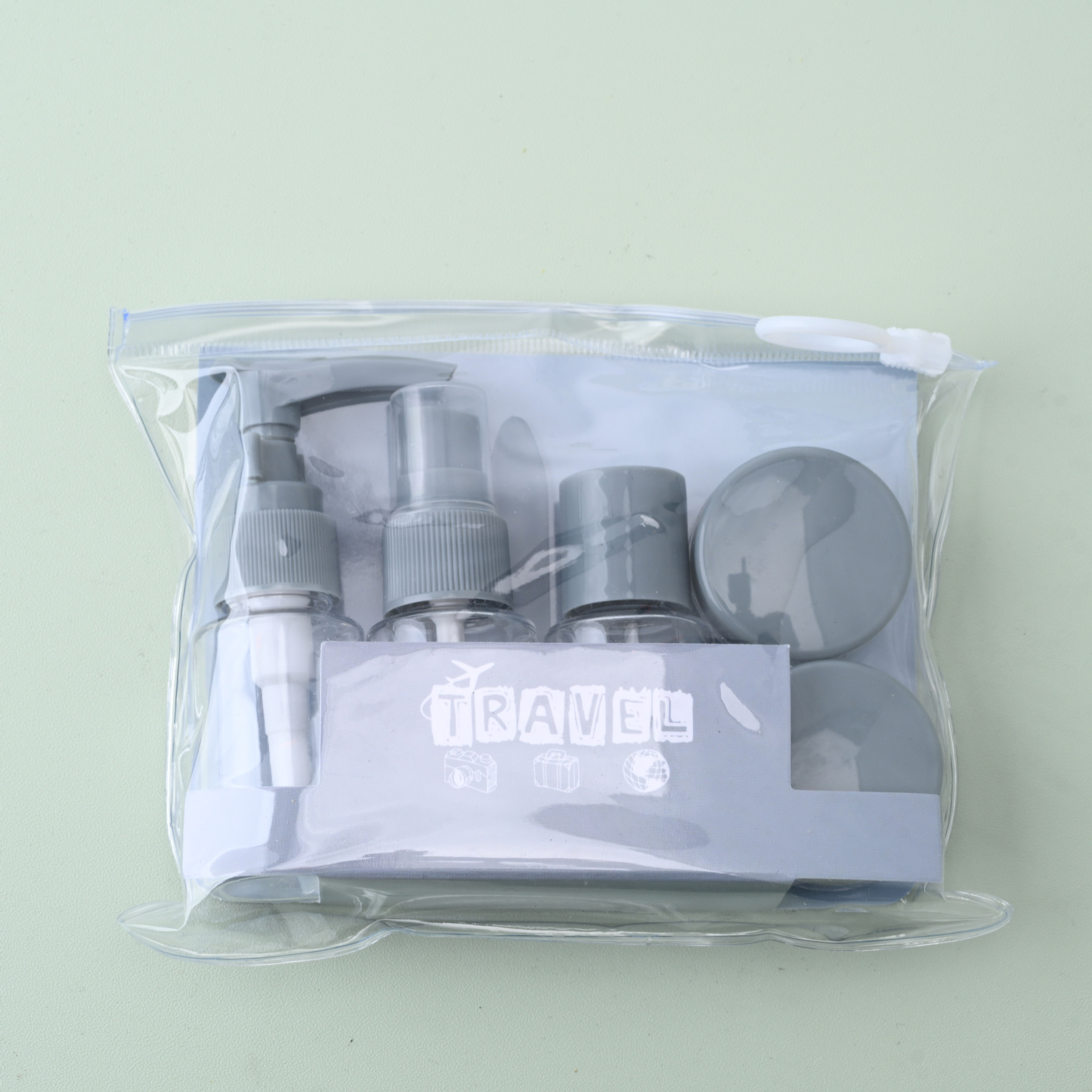 6 in1 Travel Empty Bottle Set Container Kit Set With Pouch Travel ...