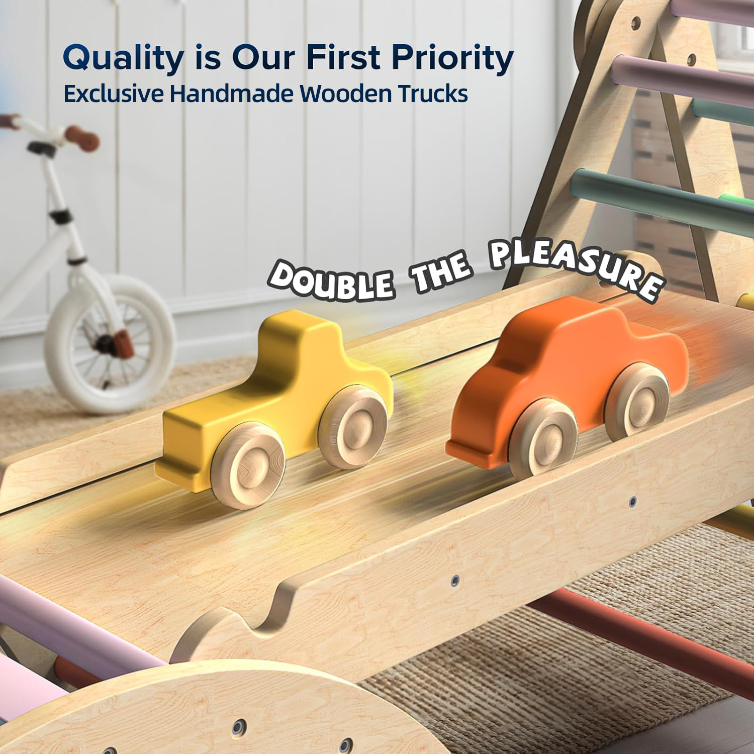 7in1 Foldable Baby Climbing Toys Wooden Montessori Climbing Set with ...