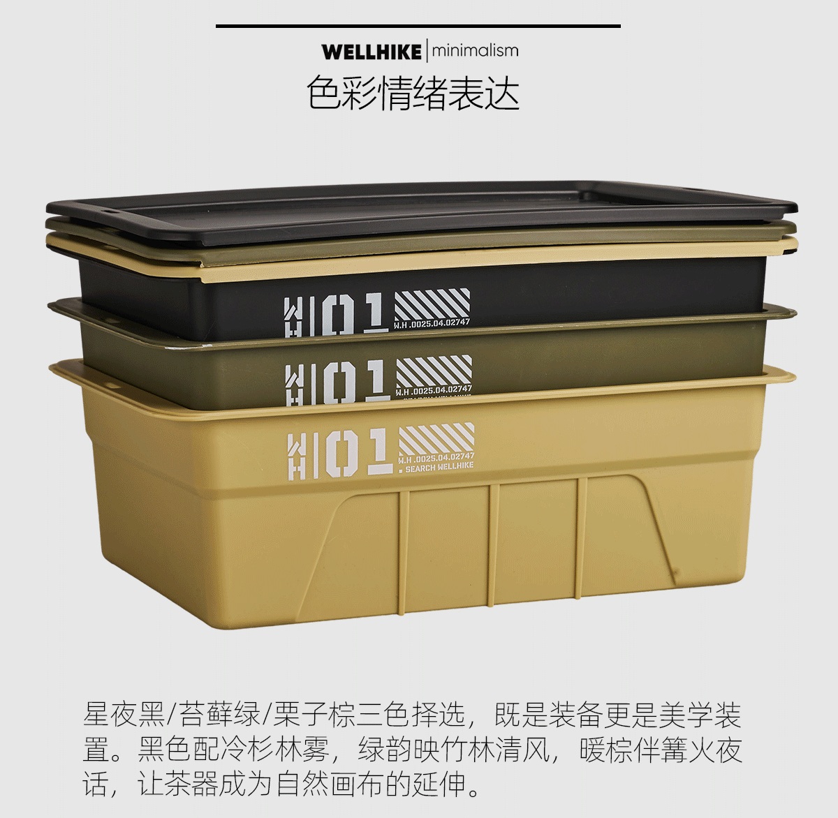 WELLHIKE Outdoor One-Unit IGT Storage Box Tea Tray Portable Stackable ...