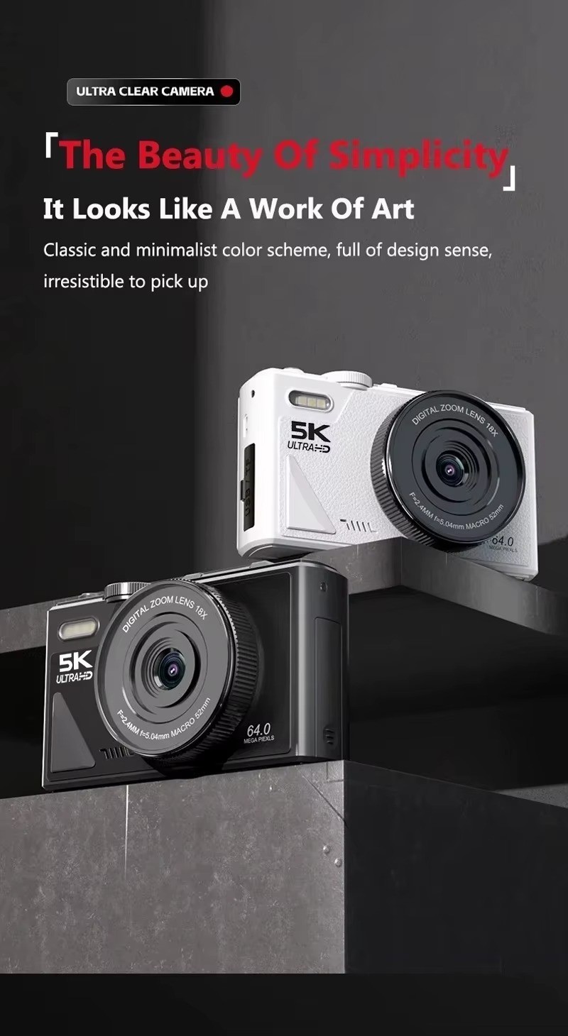 5K Digital Camera Photography 180° Flip Screen HD Selfile 40X Zoom WIFI ...