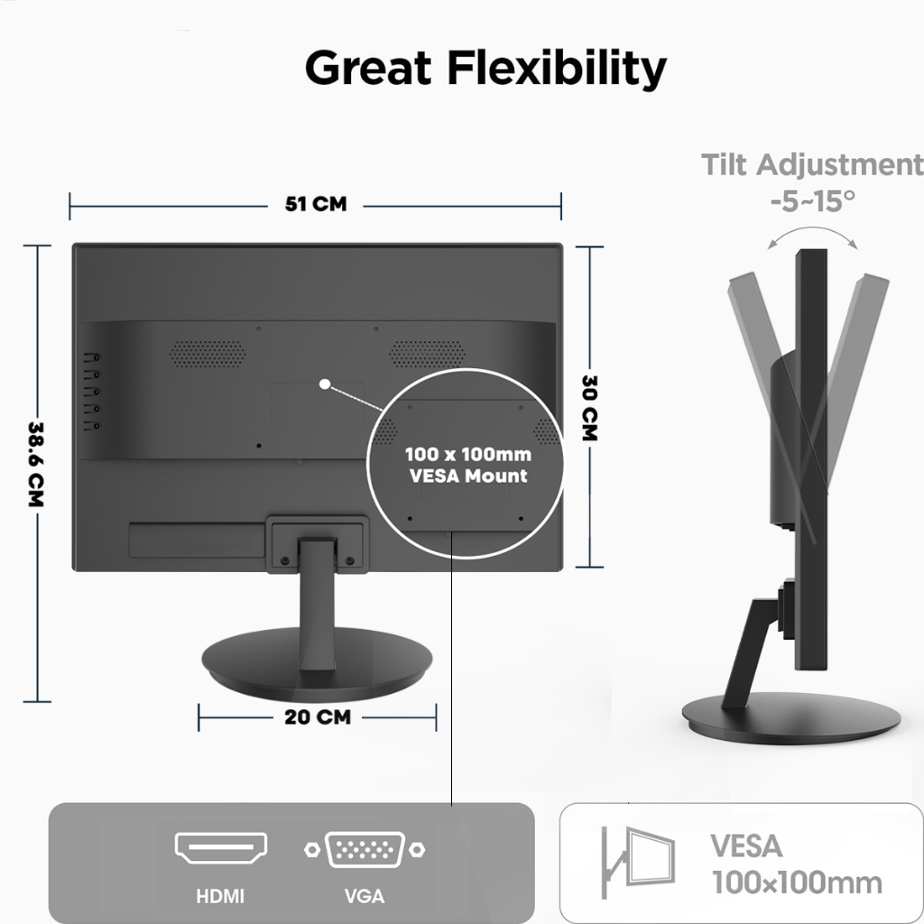 Expose Gaming Monitor curved 27 Inch Monitor 75HZ PC Monitor 24 Inch ...