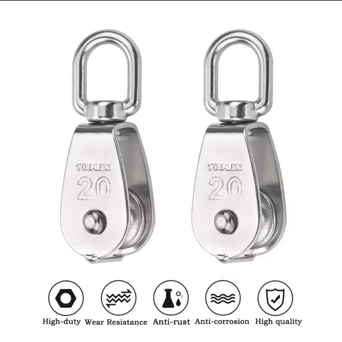 Stainless Steel Single Pulley Roller Wire Rope Cable Loading Lifting ...