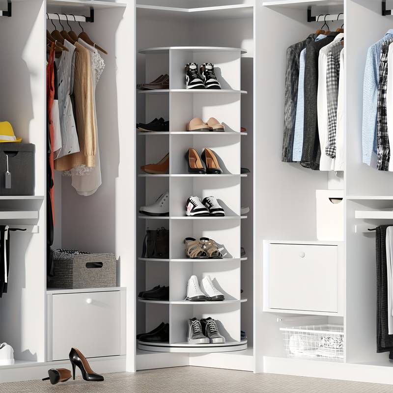 360 ° Rotating Multi-Layer Shoe Rack and Bookshelf Floor Standing ...