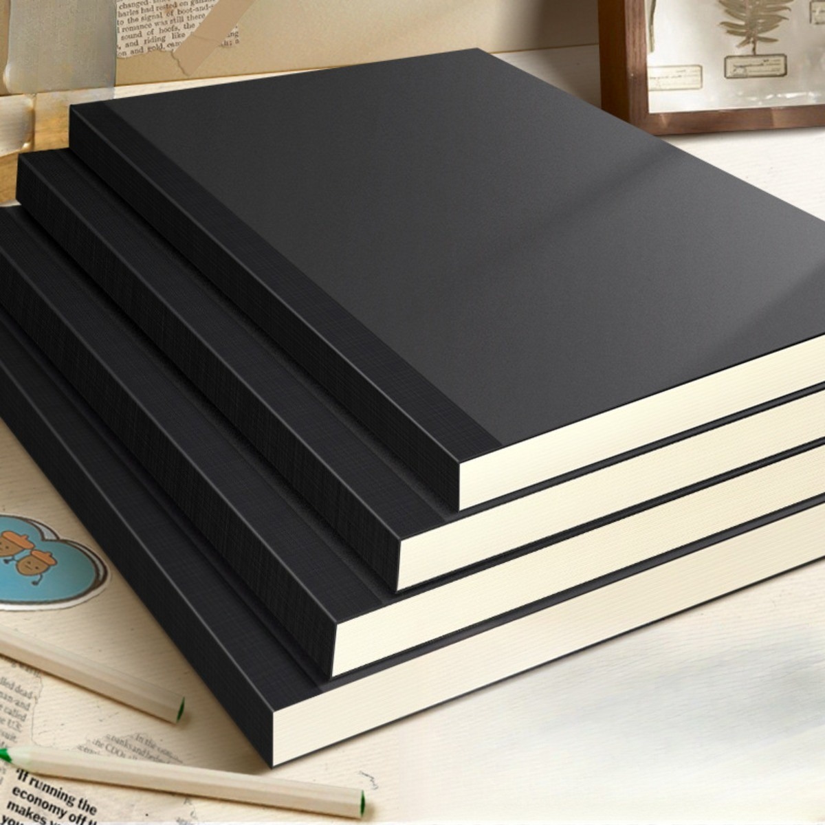 2Pcs A5/B5 Blank/Line Kraft Notebook Writing Notepad Thickness Journals ...