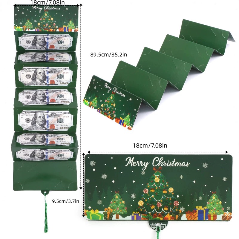 Christmas Angpao Money Envelope Money Holder 10Slots Holiday Cards ...