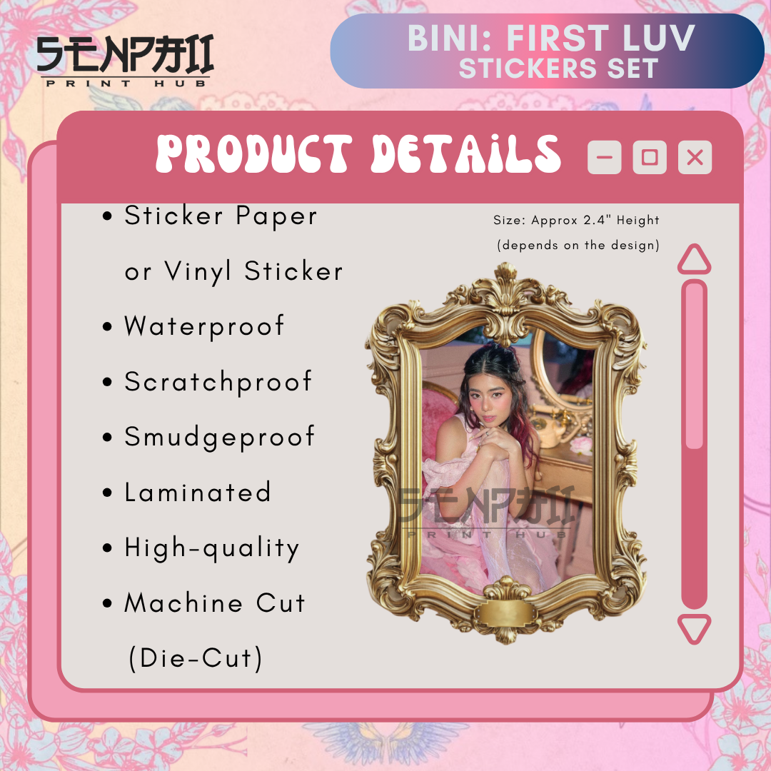 BINI: FIRST LUV STICKERS | STICKER PAPER | VINYL STICKER | WATERPROOF ...
