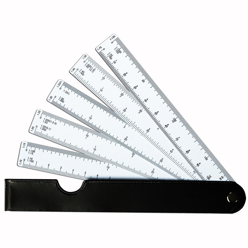 Fan Scale Ruler Folding Ruler Interior Design Drawing Clothing Ruler ...