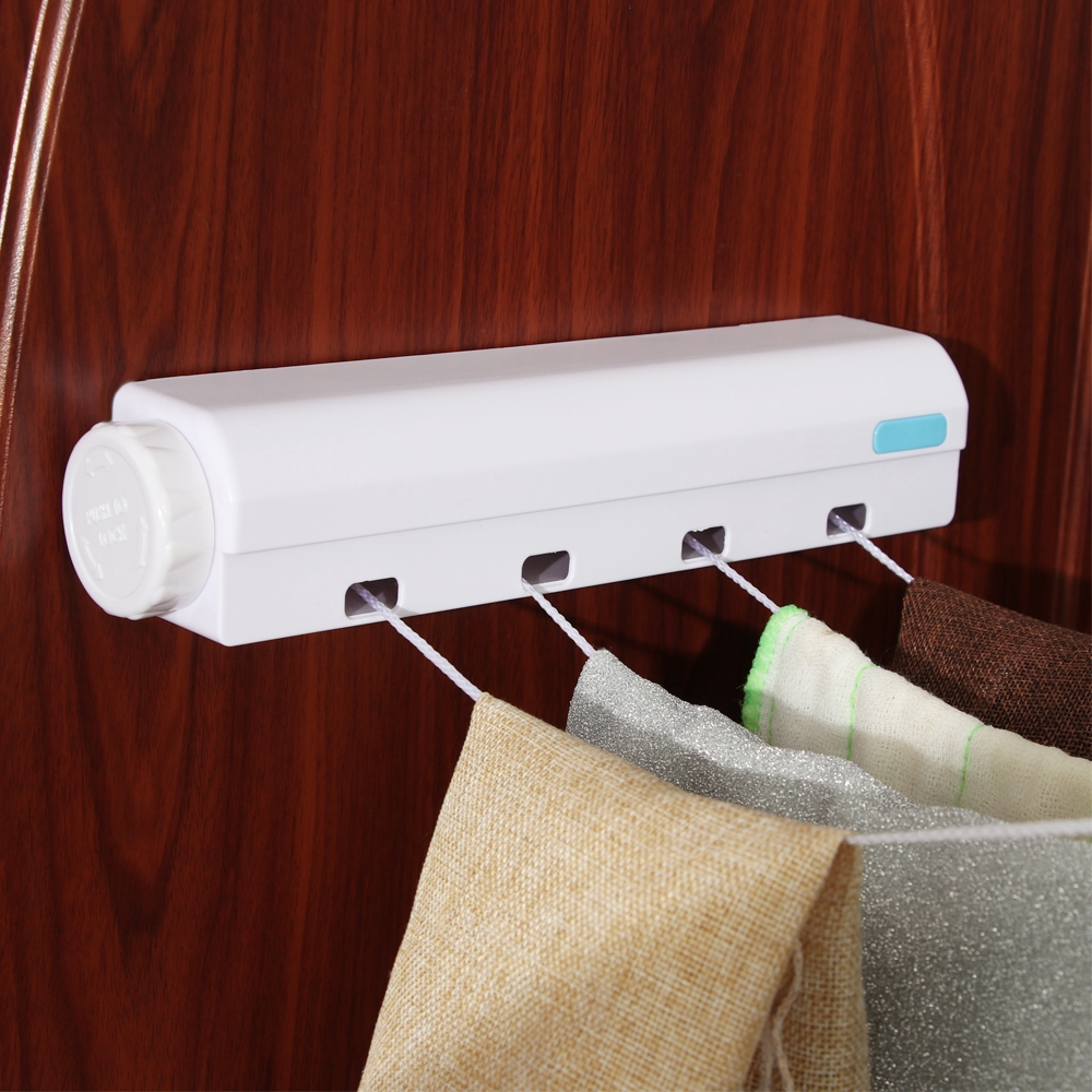 Retractable Clothesline Telescopic Indoor Outdoor Wall Mounted Clothes ...