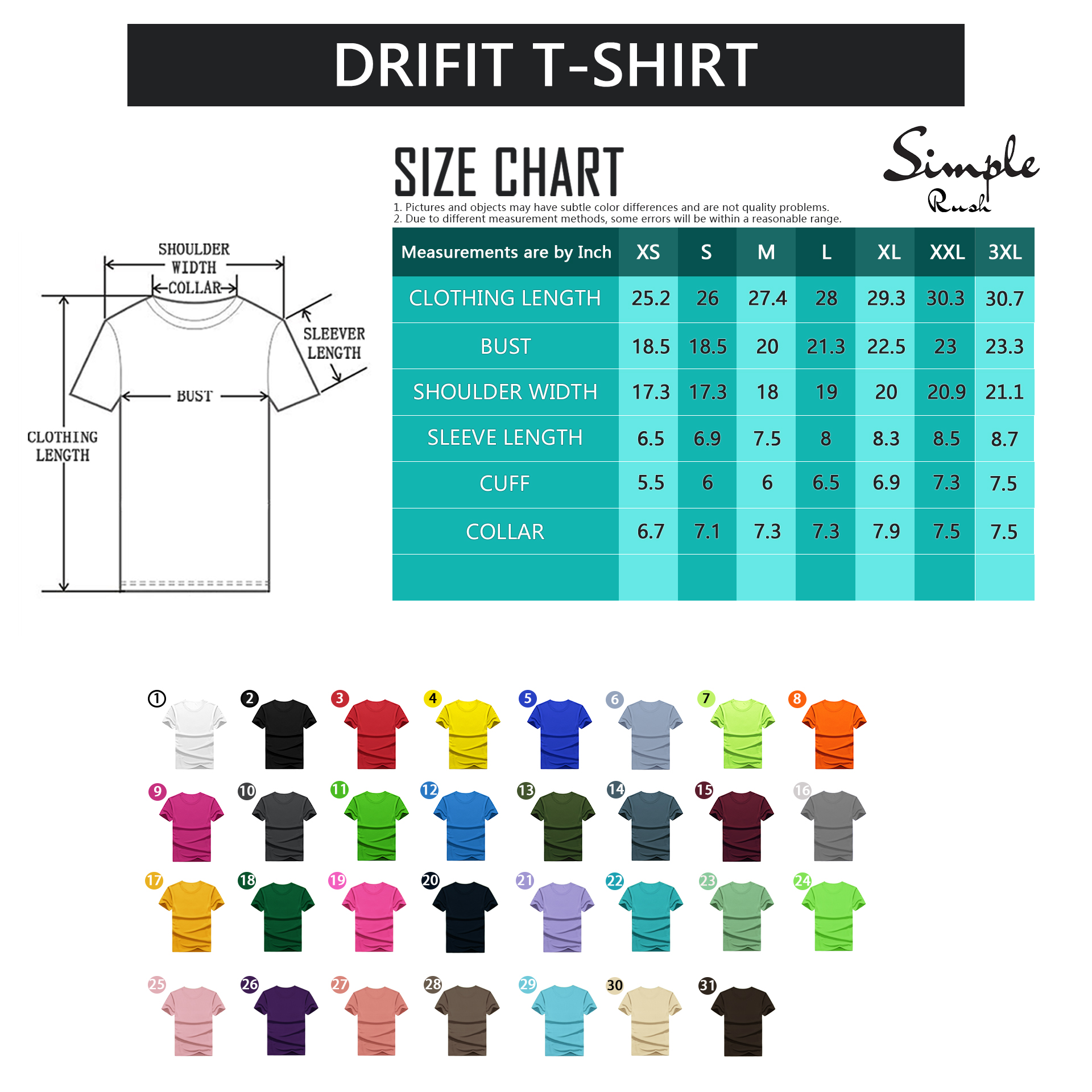 Simple Rush women's comfortable and breathable Drifit tshirt solid ...