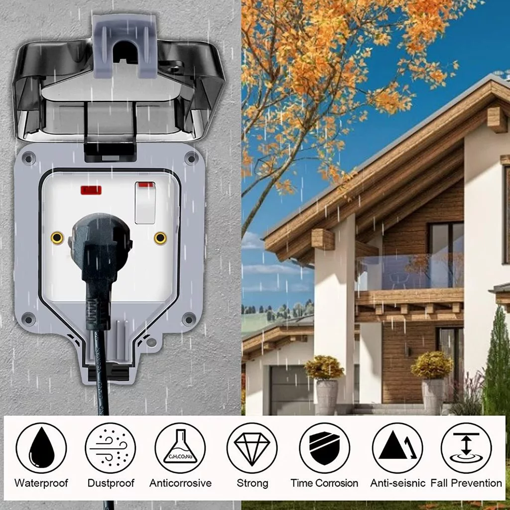[COD Ready Stock]Waterproof Outdoor Wall Socket with Cover IP66 Flip ...