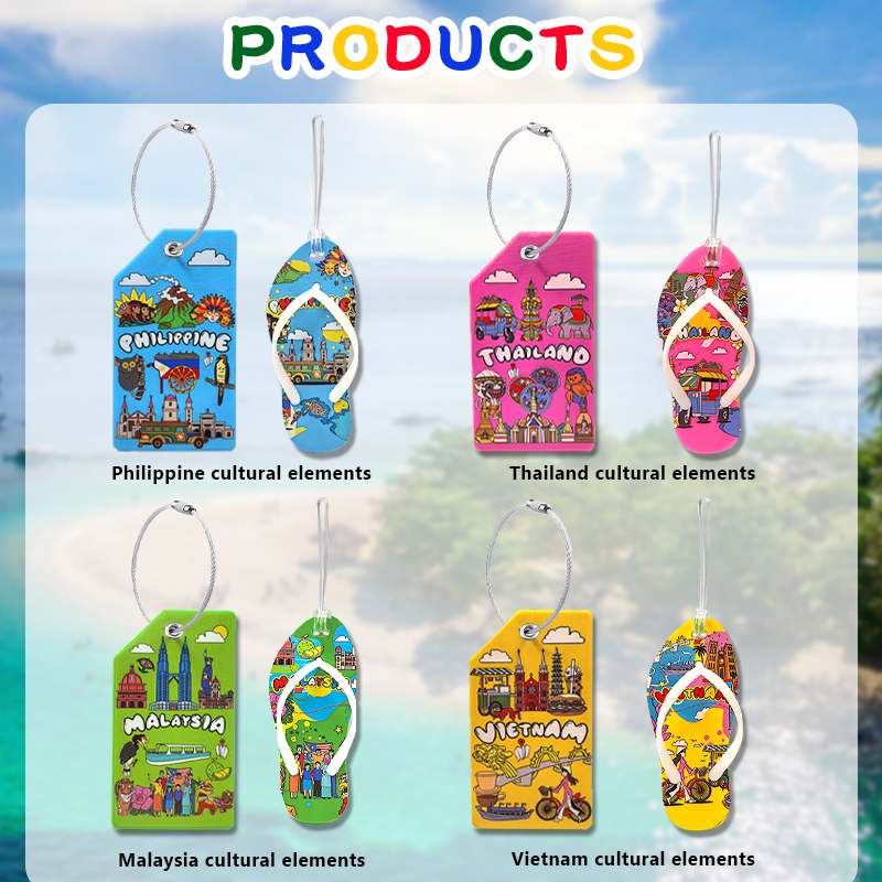 Label Luggage Masskara Festival Mask+Tarsier Tag Travel Suitcase Bag ...