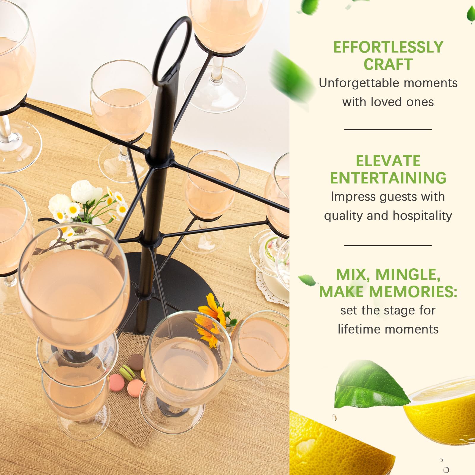 3 Tier Cocktail Tree Stand for wedding& party thicken iron drink rack ...