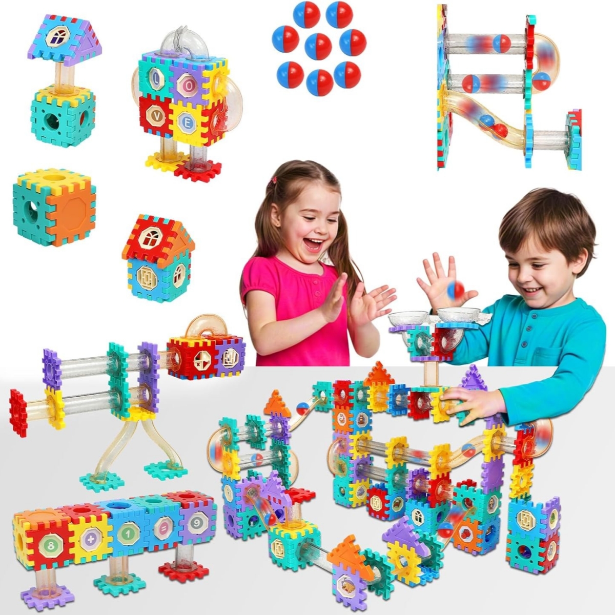 Marble Run Building Tiles Track Marble Race Track Building Puzzle Toys ...