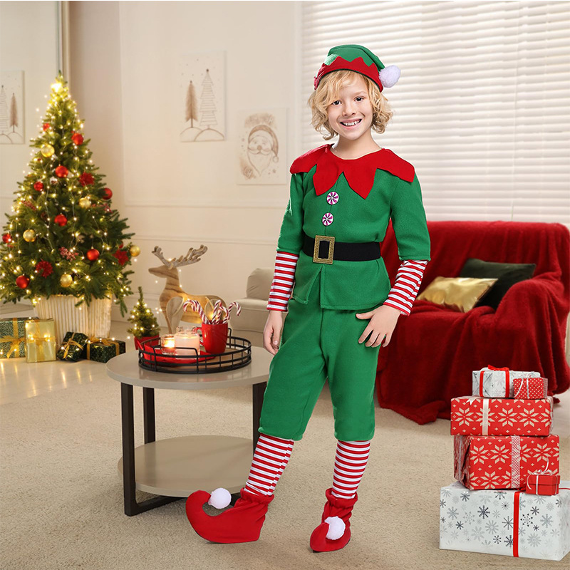 Christmas Elf Costumes For Kid ParentChild Santa Cosplay Party School — free download