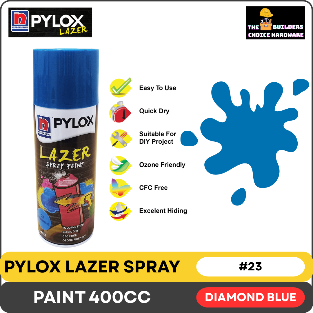 PYLOX #23 DIAMOND BLUE ORIGINAL LAZER SPRAY PAINT 400CC | Shopee ...