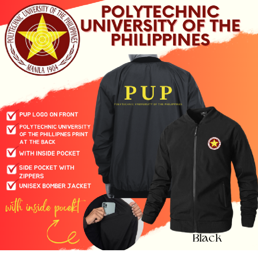 PUP University Bomber JAcket High Quality Embroidered Design | Shopee ...