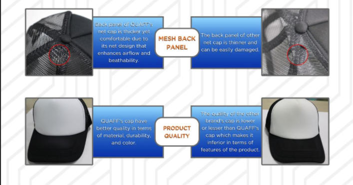 50pcs QUAFF Sublimation Net Cap Polyester Printable Net Trucker ...