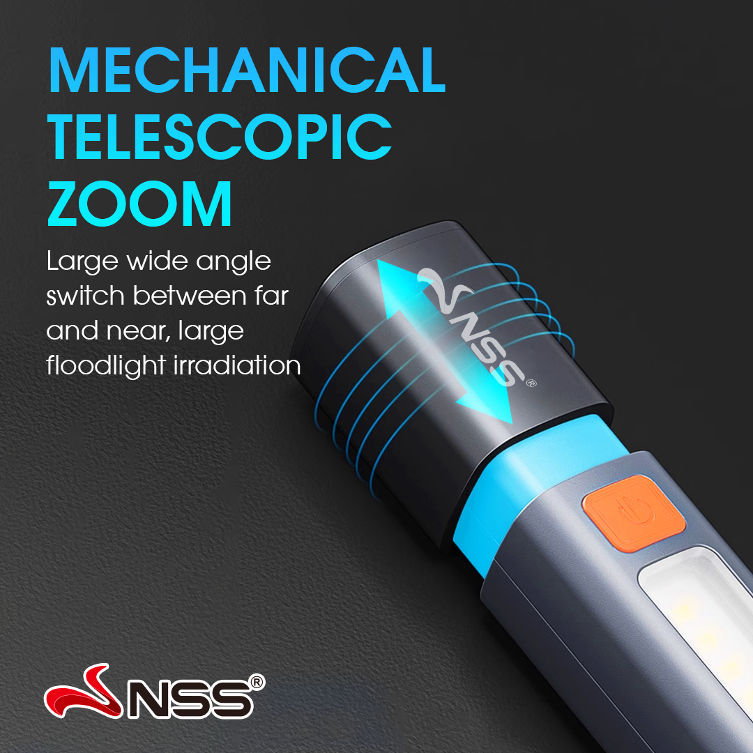 NSS Super Bright Mini Portable Flashlight USB Rechargeable Camping ...